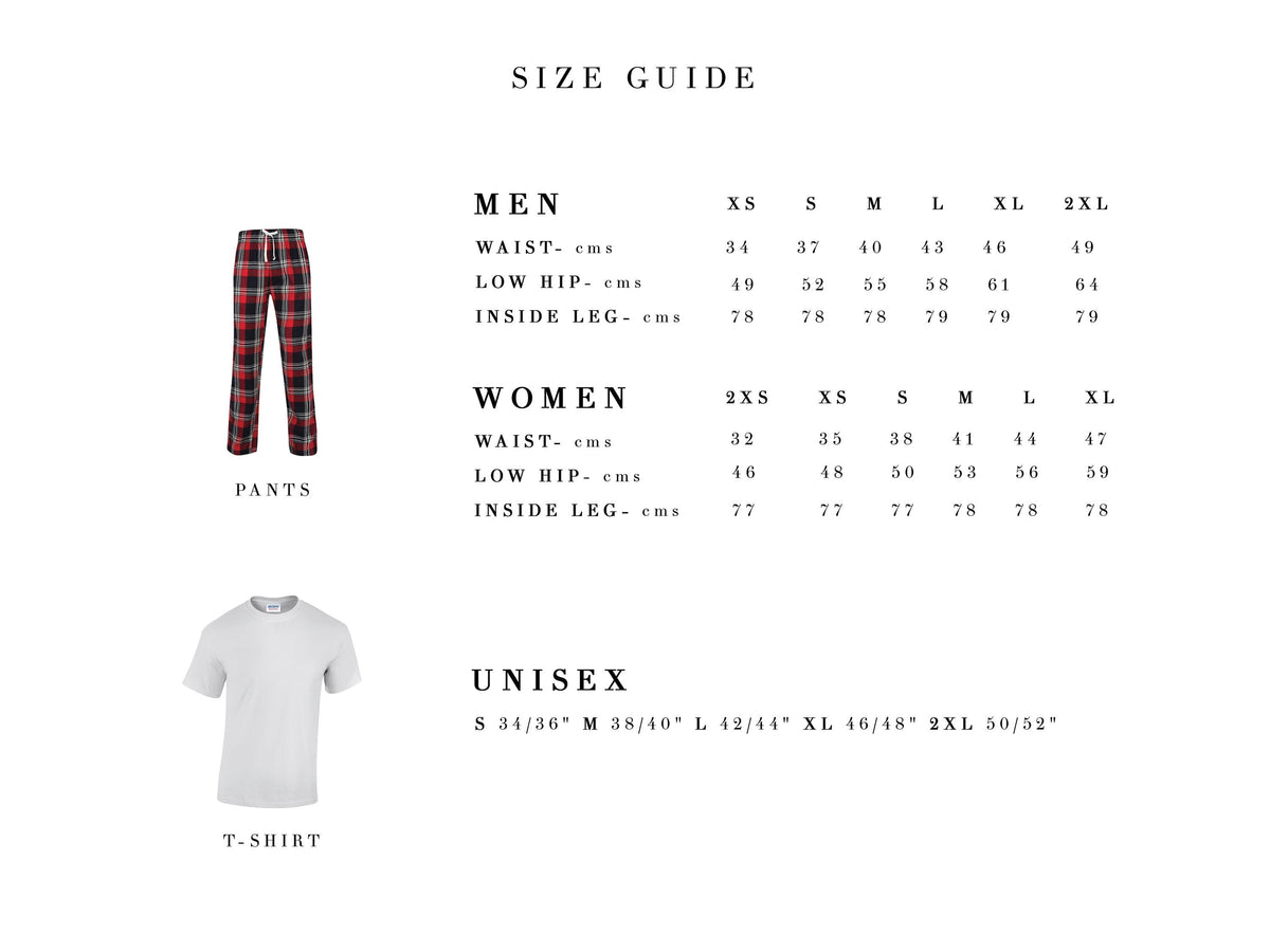 Pyjamas de Noël pour couples | Ensemble assorti en coton tartan