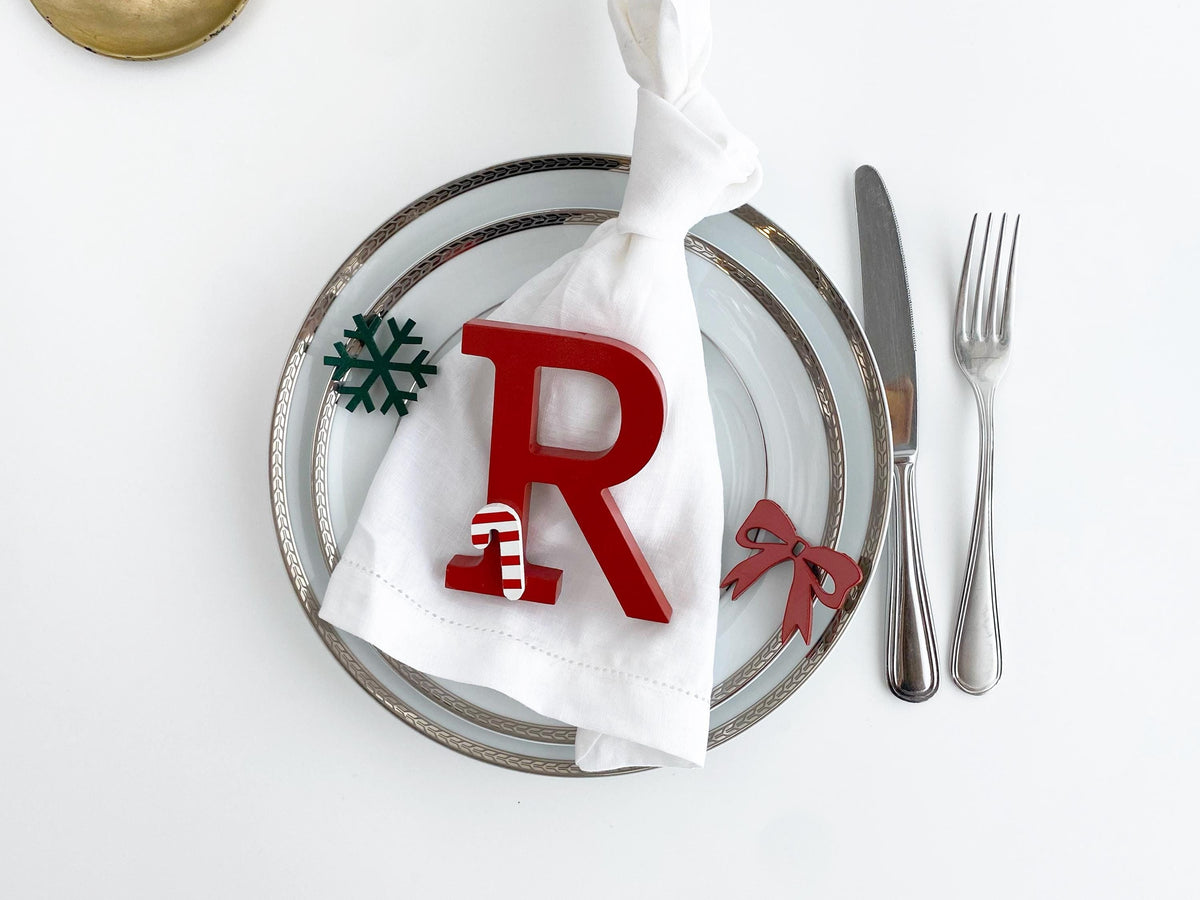 Lettres en bois personnalisées pour Noël : Décorations de table pour les fêtes