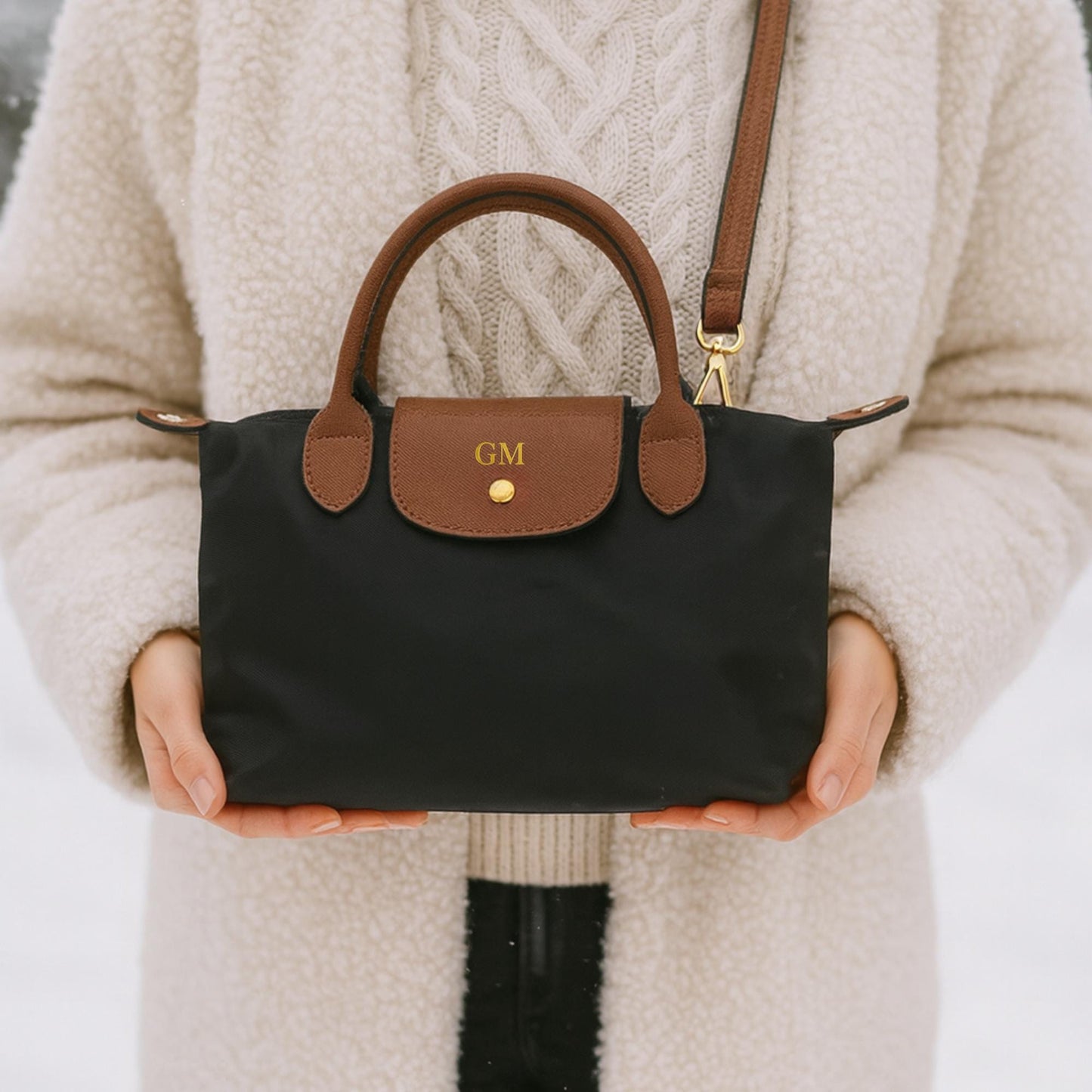 Personalized Nylon Crossbody Bag | Monogram Initial Shoulder Purse