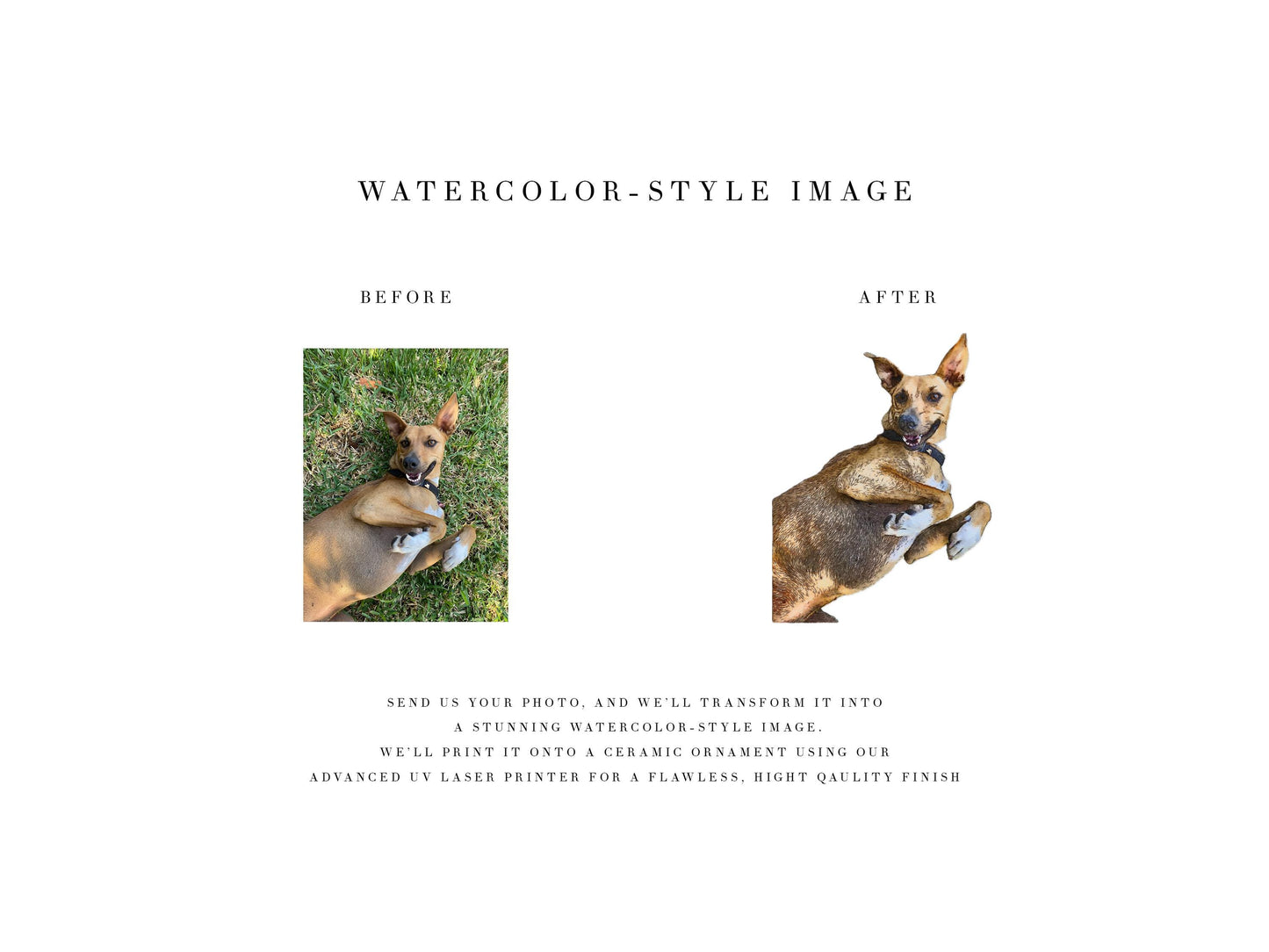 Custom Watercolor Pet Ornament: Personalized Dog Portrait Christmas Bauble