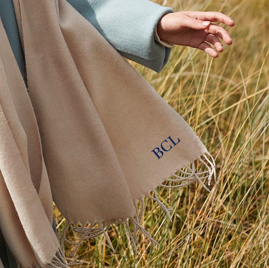 Embroidered Initial Scarf: Custom Woolly Winter Scarf