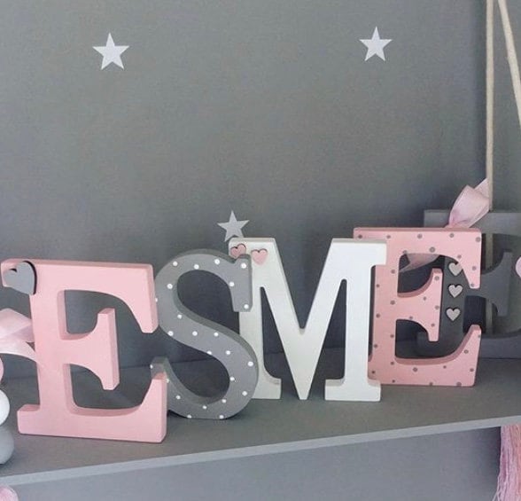 Personalized Wooden Name Sign - Nursery Wall Decor, Custom Kids Room Letters
