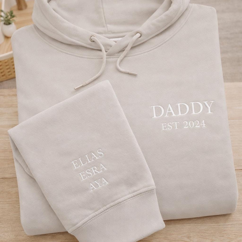 Personalized Dad Sweatshirt, Embroidered Kids Names, Father's Day Gift