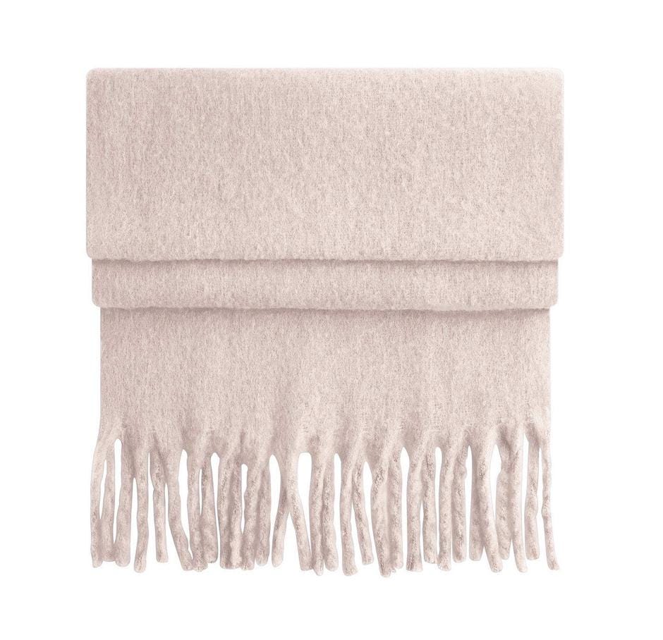Women's Scarf Personalised oversized Winter fluffy wooly - Embroidered with name or Initial