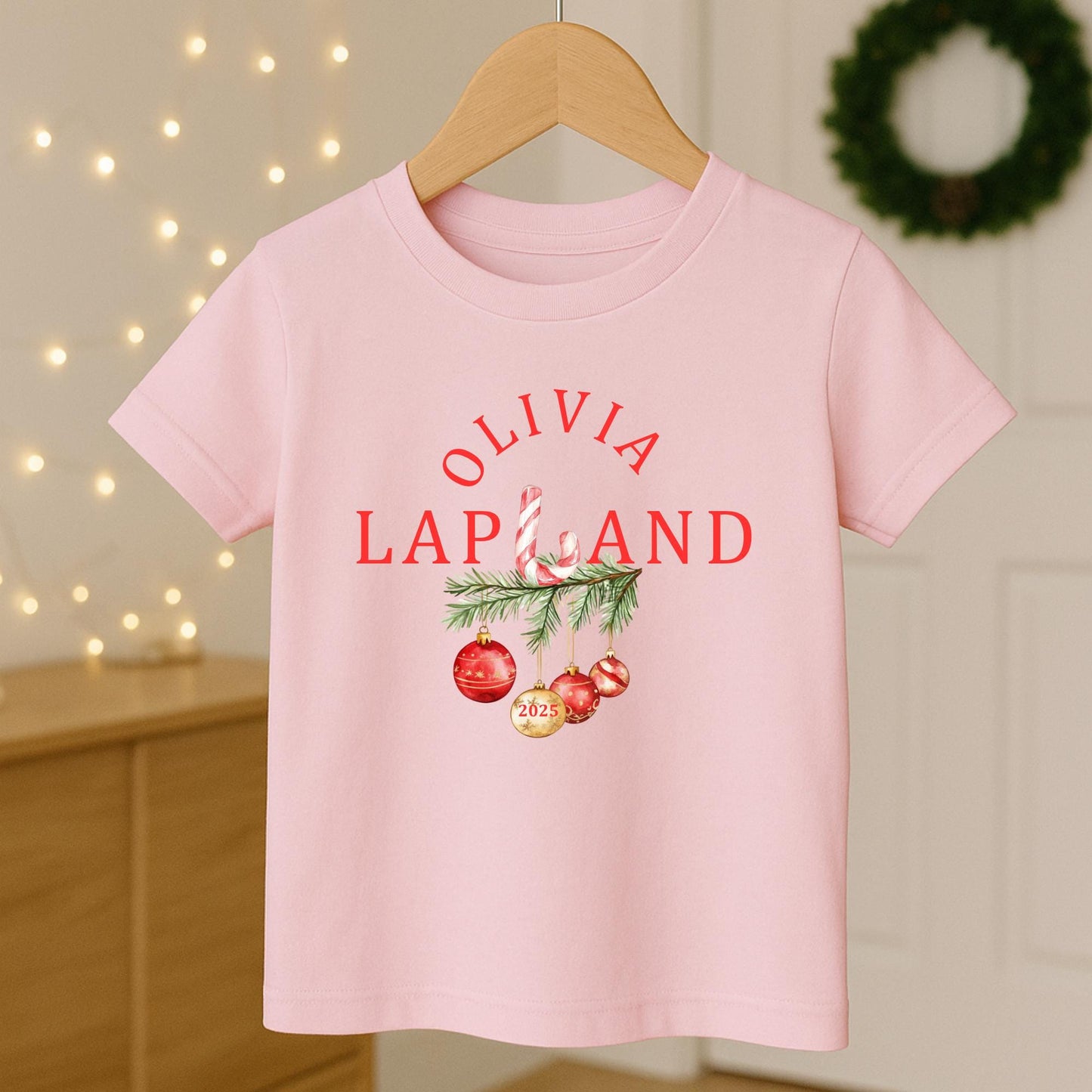 Personalised Kids Lapland Christmas Sweatshirt, Candy Cane Design