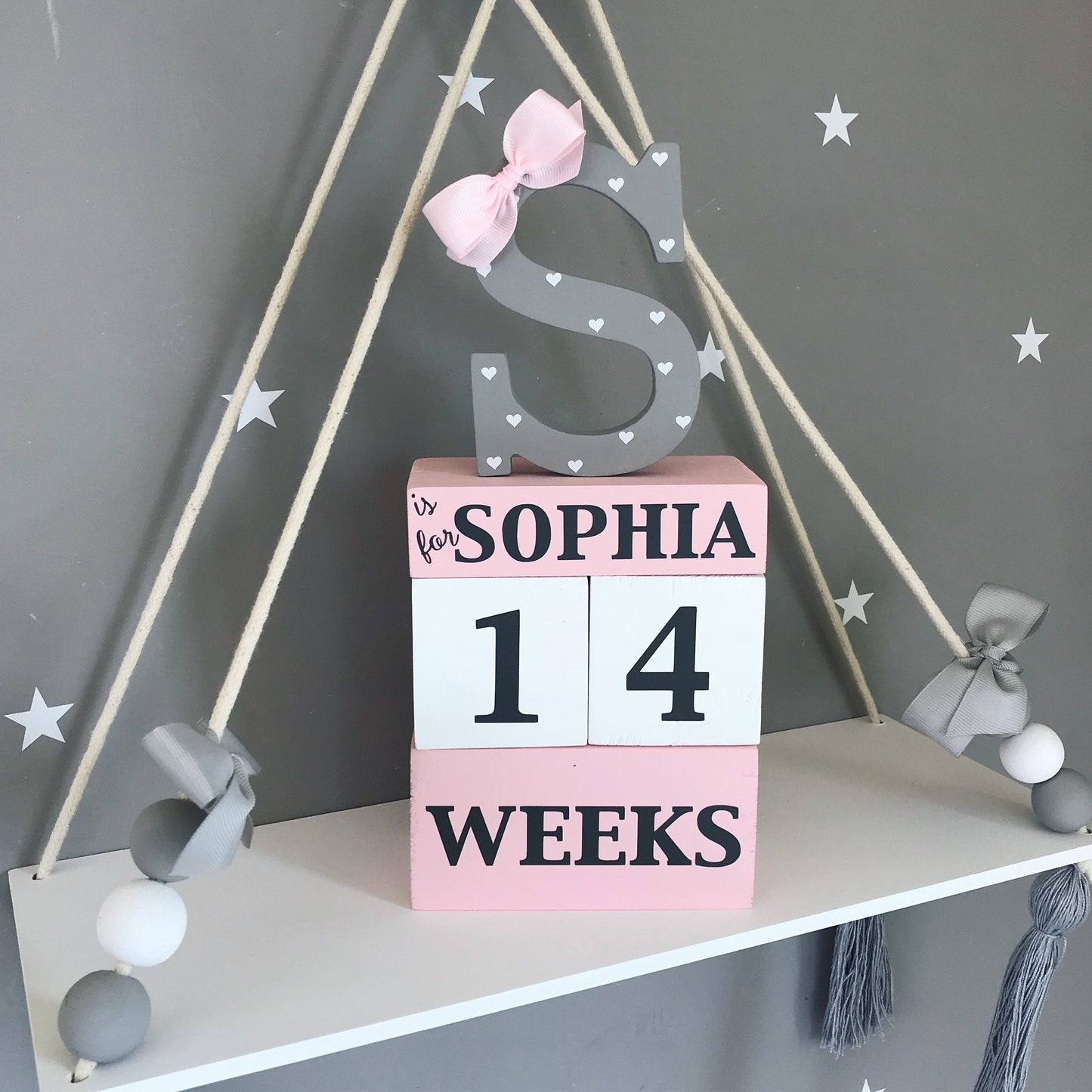 Personalized Baby Age Blocks, Photo Prop, Milestone Blocks