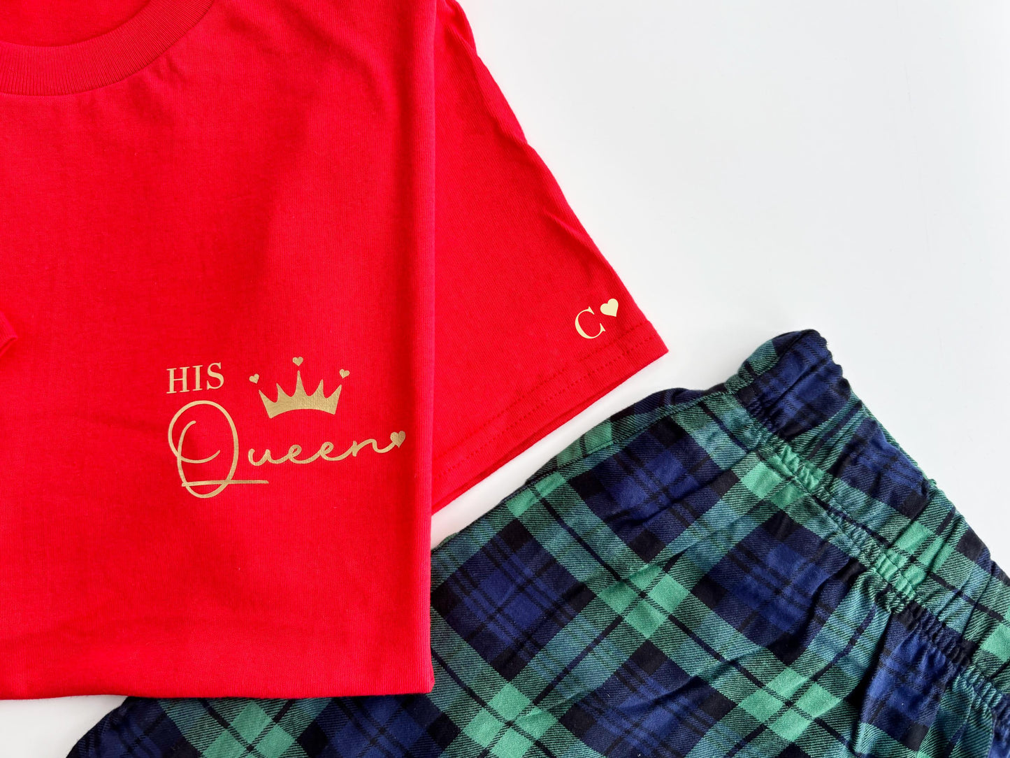 Valentines Matching Pyjamas: Mr & Mrs Cotton Flannel Set