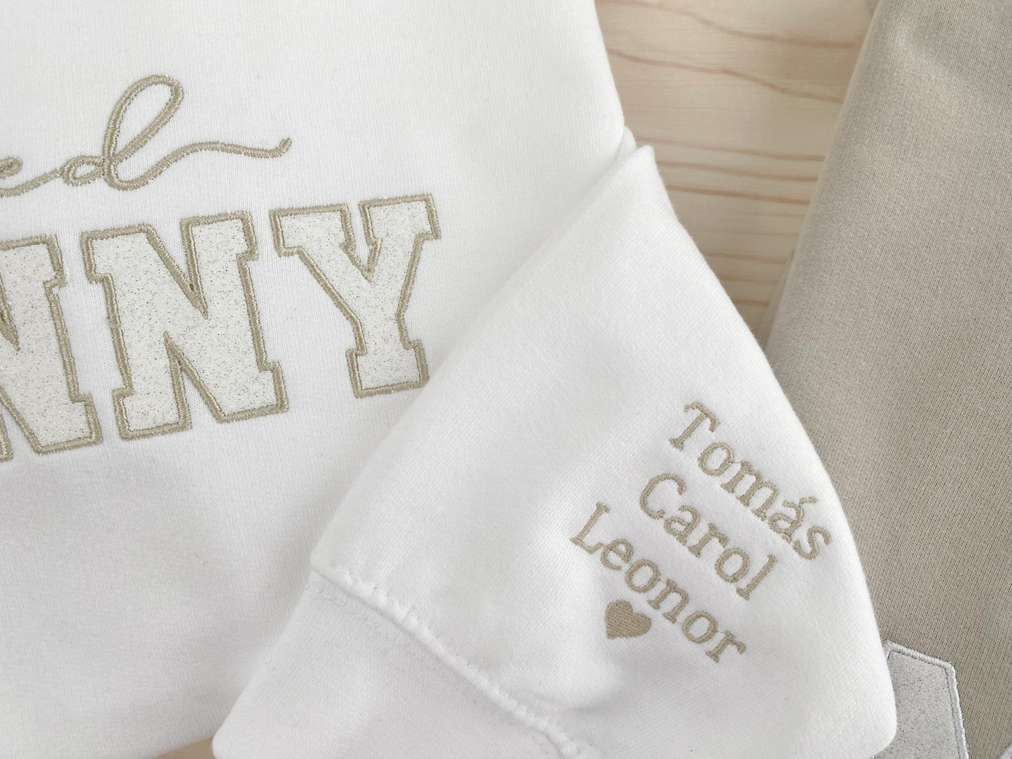 Embroidered Mama Sweatshirt: Custom Child's Name Sleeve, New Mom Gift