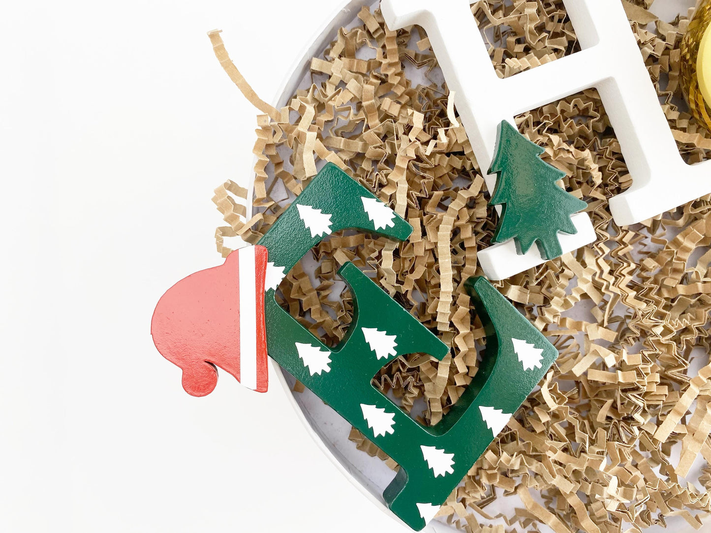 Personalized Christmas Wooden Name Letters: Holiday Table Decor