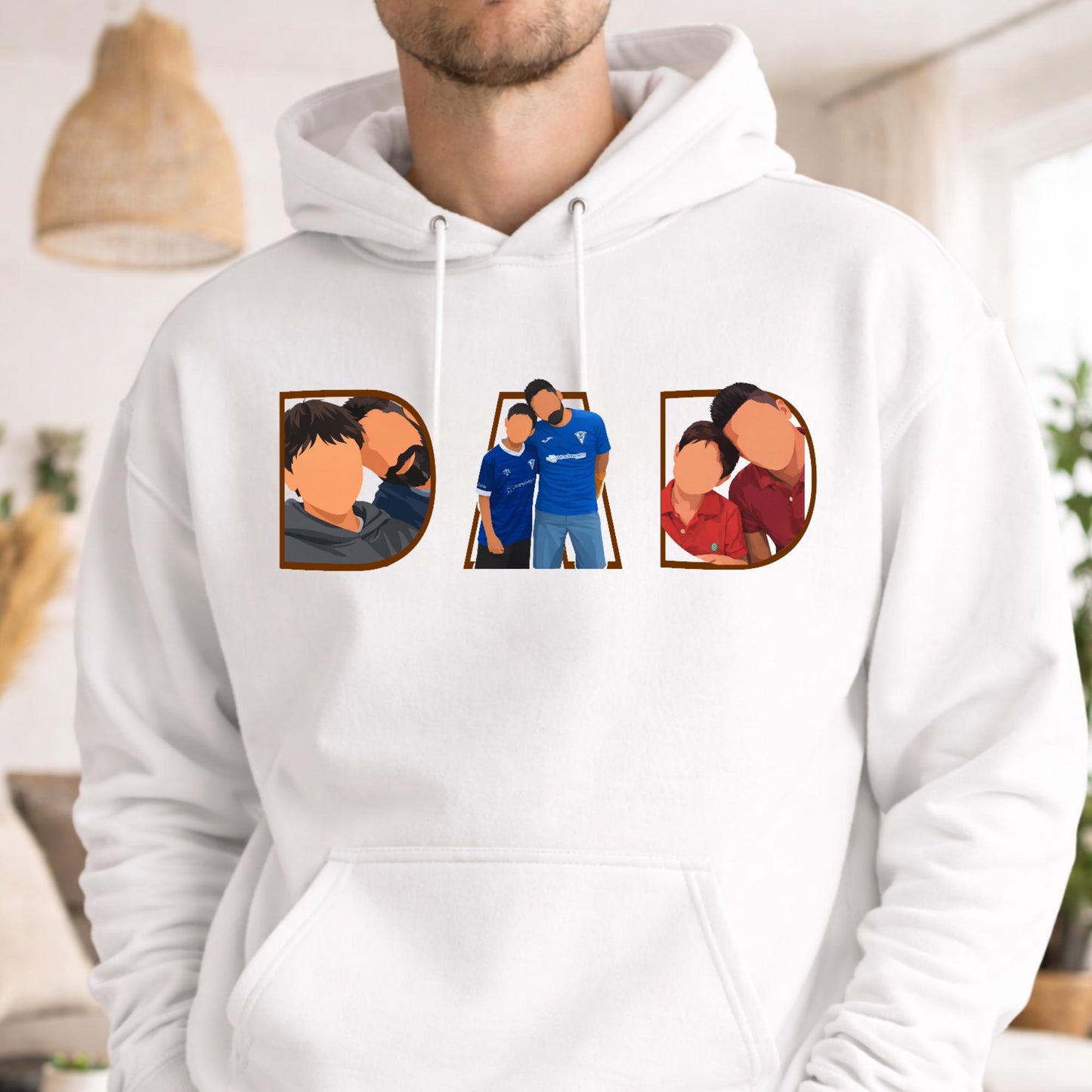 Custom Dad Portrait Sweatshirt, Personalized Father's Day Gift