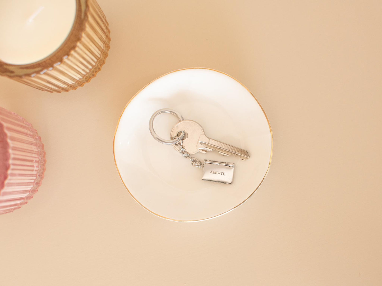 Personalized Envelope Keychain: Engraved Stainless Steel Love Letter