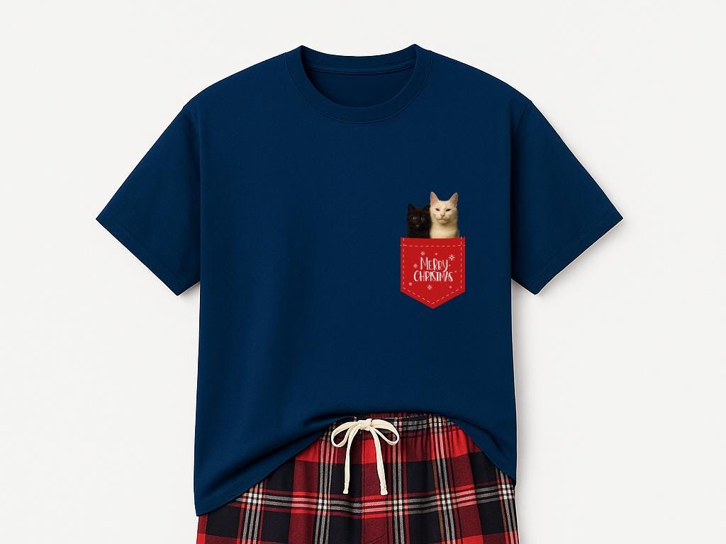 Custom Pet Photo Christmas Pajamas | Tartan Flannel Bottoms