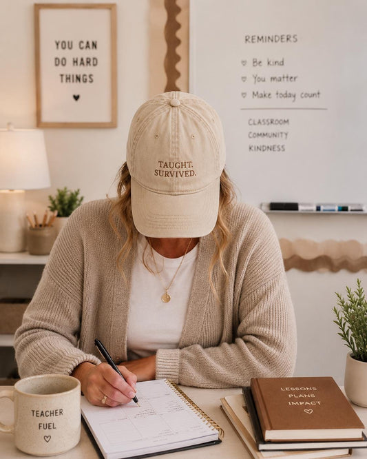 Custom Embroidered Teacher Cap | Washed Cotton Baseball Hat, Europe Made