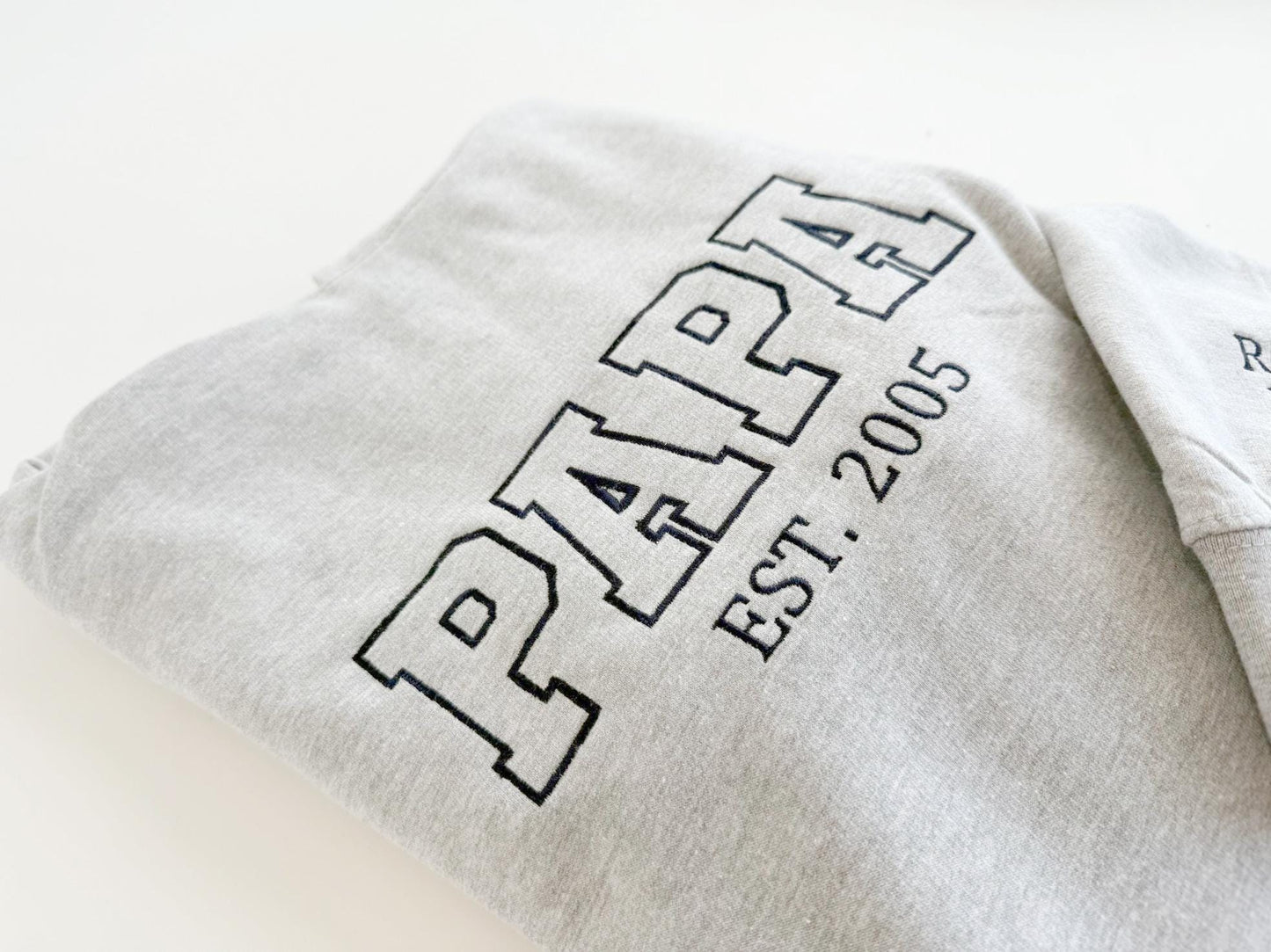 Personalized Papa Hoodie: Embroidered Dad Sweatshirt with Custom Names