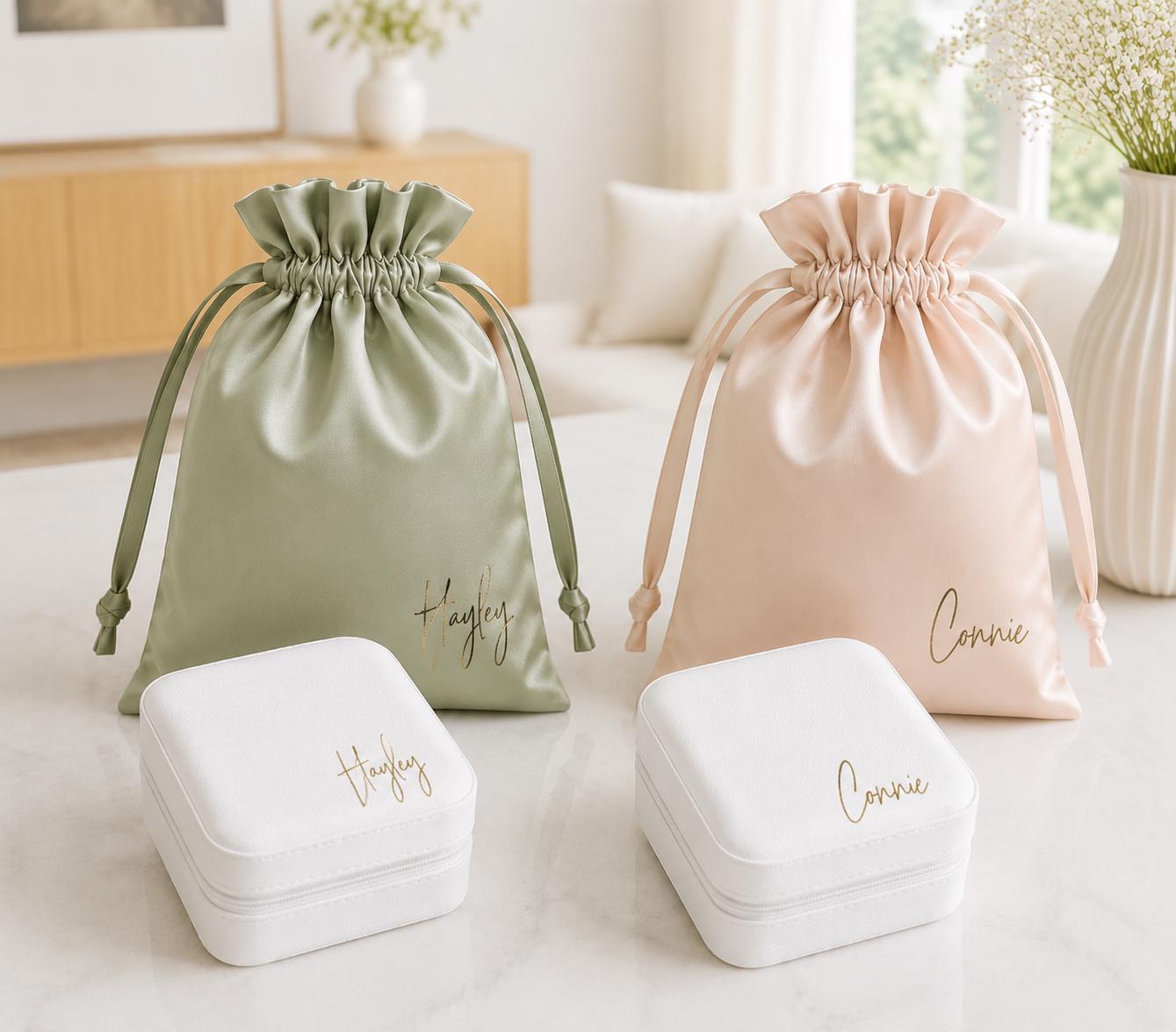 Personalized Travel Jewelry Box, Custom Bridesmaid Gift