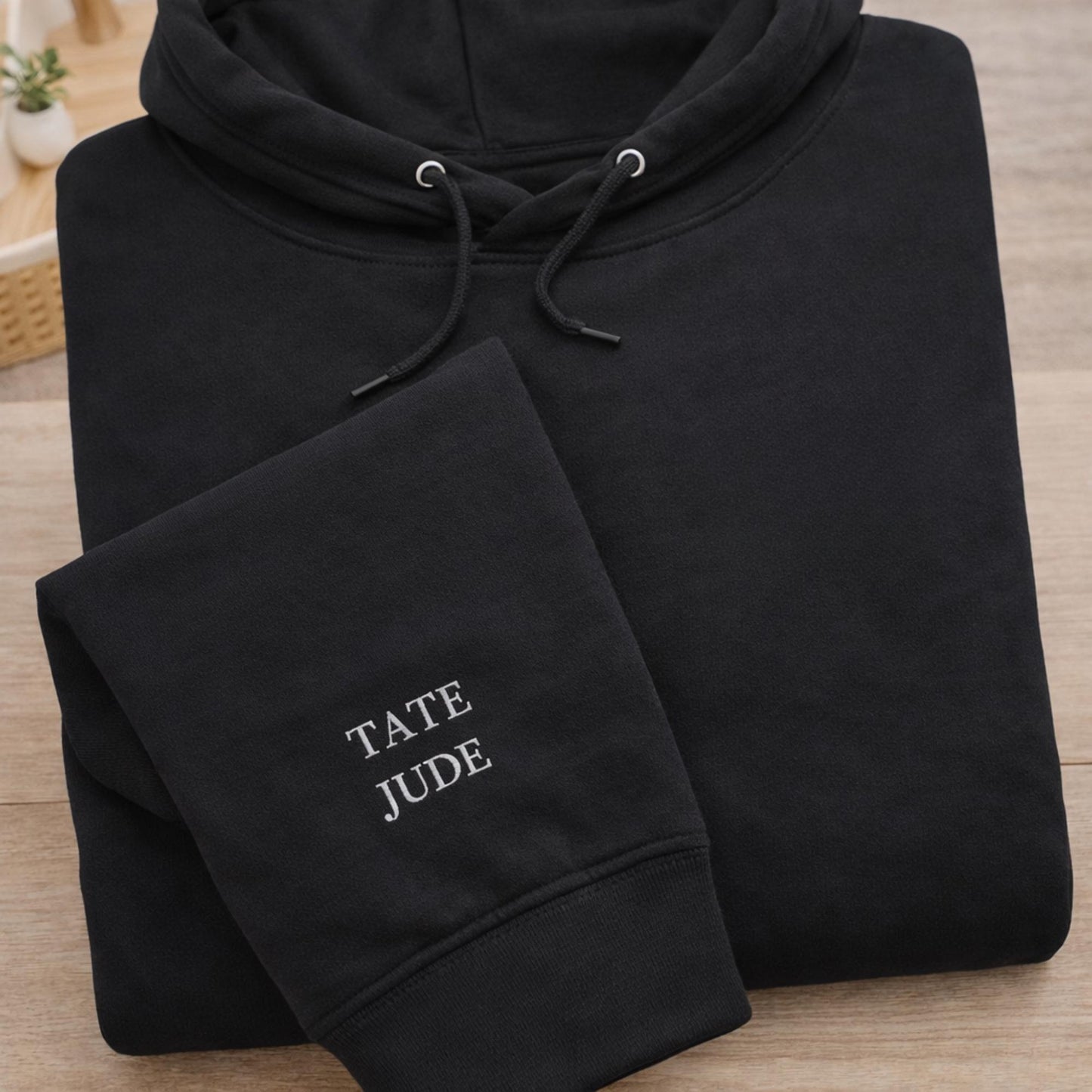 Custom Embroidered Name Sleeve Hoodie - Personalized Father's Day Gift