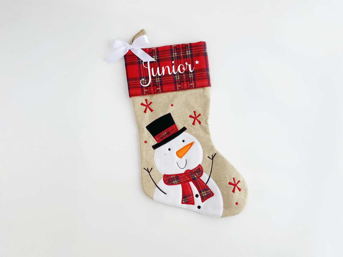 Personalized Plush Christmas Stocking: Santa, Reindeer, Snowman