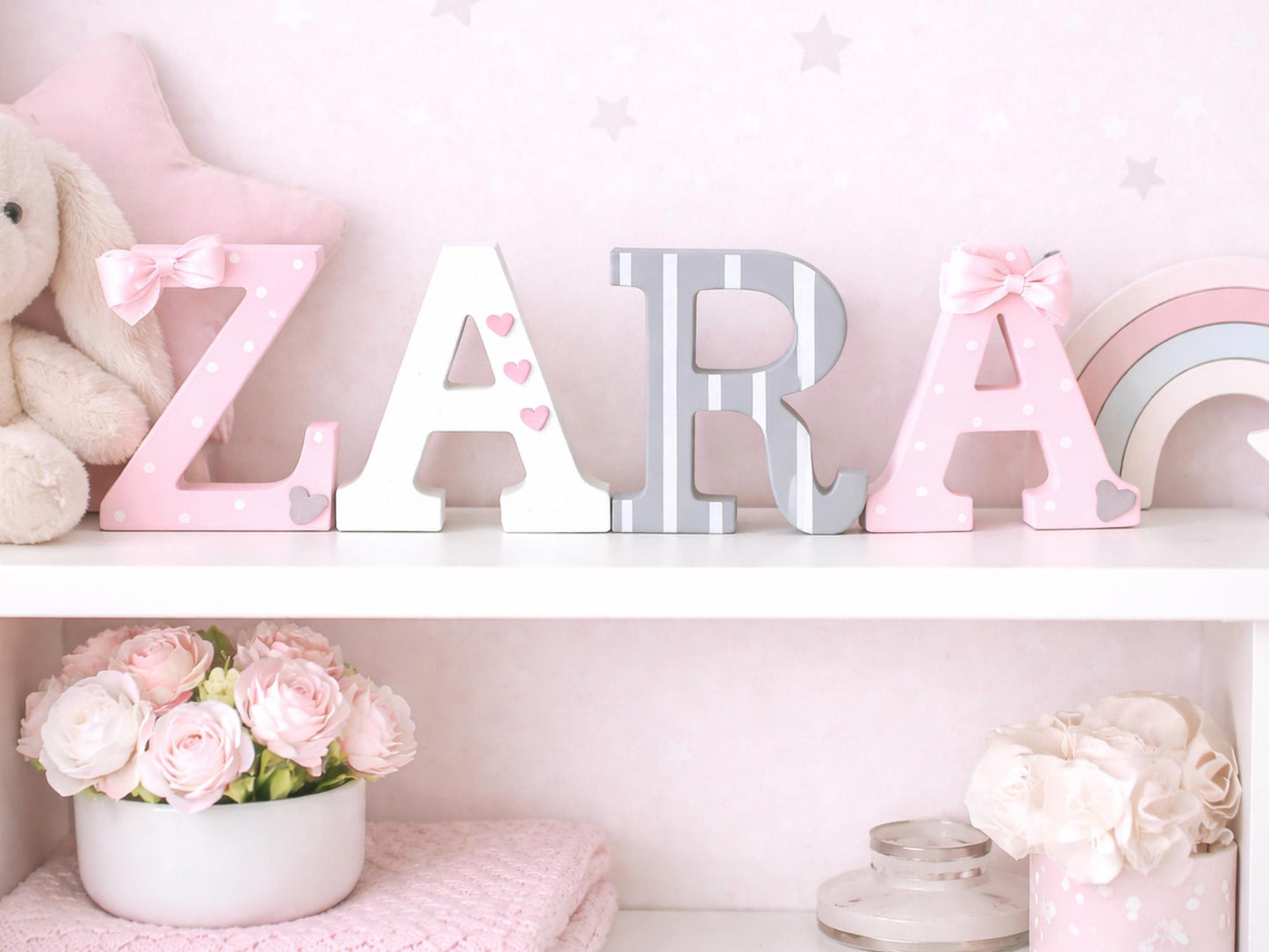 Boys and Girls Wooden name letters for nursery and kids room