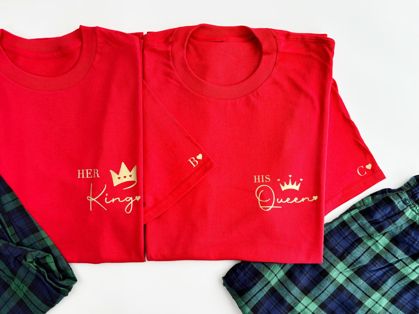 Valentines Matching Pyjamas: Mr & Mrs Cotton Flannel Set