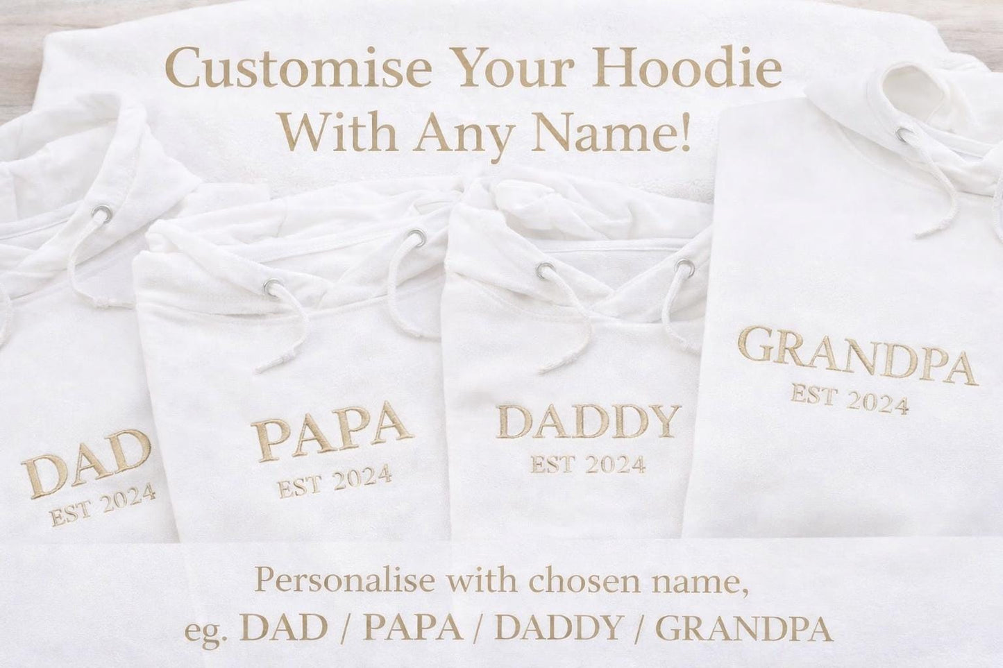 Embroidered Dad Sweatshirt, Custom Kids Names Sleeve, Father's Day Gift
