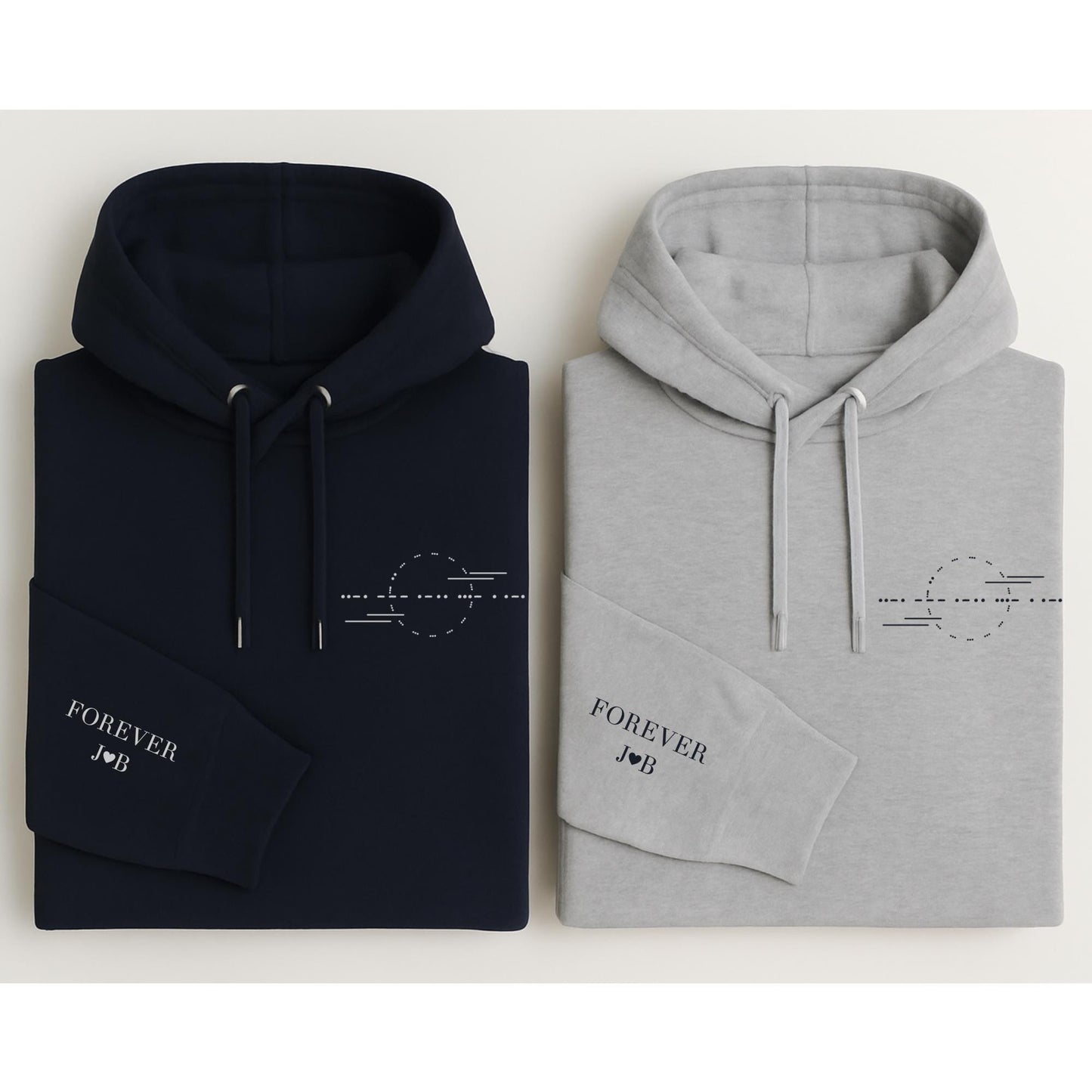 Custom Couple Hoodie: Morse Code Anniversary, Valentine Gift