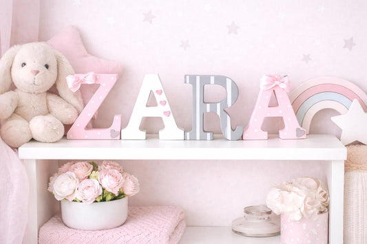 Wooden Name Letters – Baby Name Sign for Nursery – Custom Wood Name Sign – Girls & Boys Room Decor