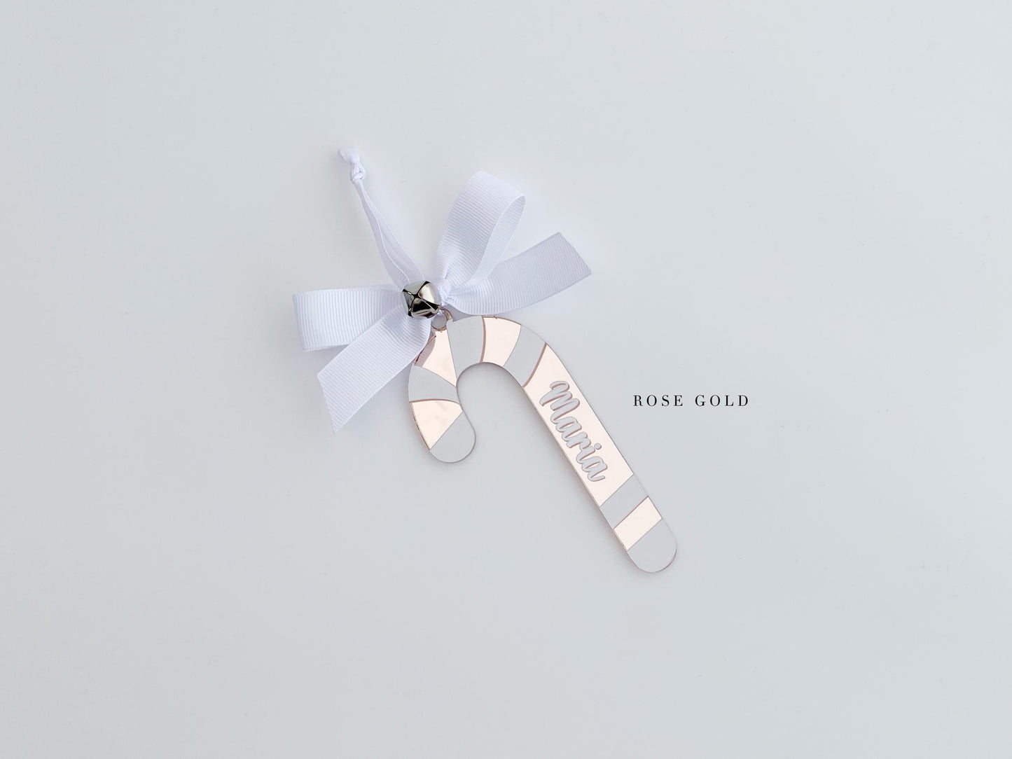 Personalized Candy Cane Christmas Ornament: Striped Acrylic Bauble