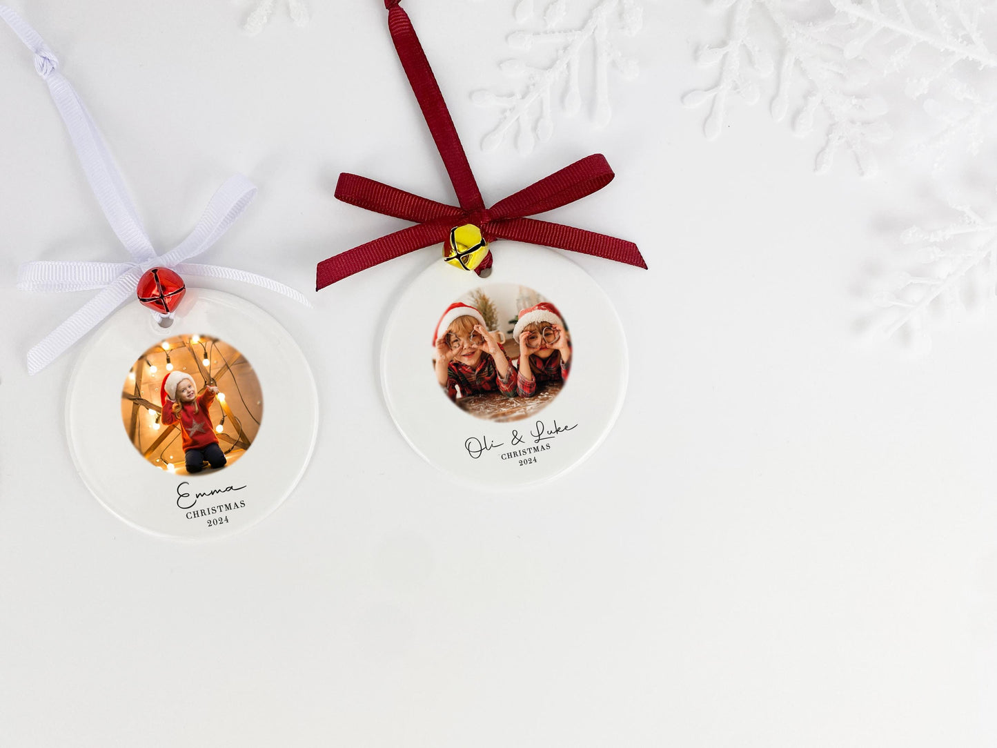 Personalized Photo Christmas Ornament: Custom Ceramic Bauble