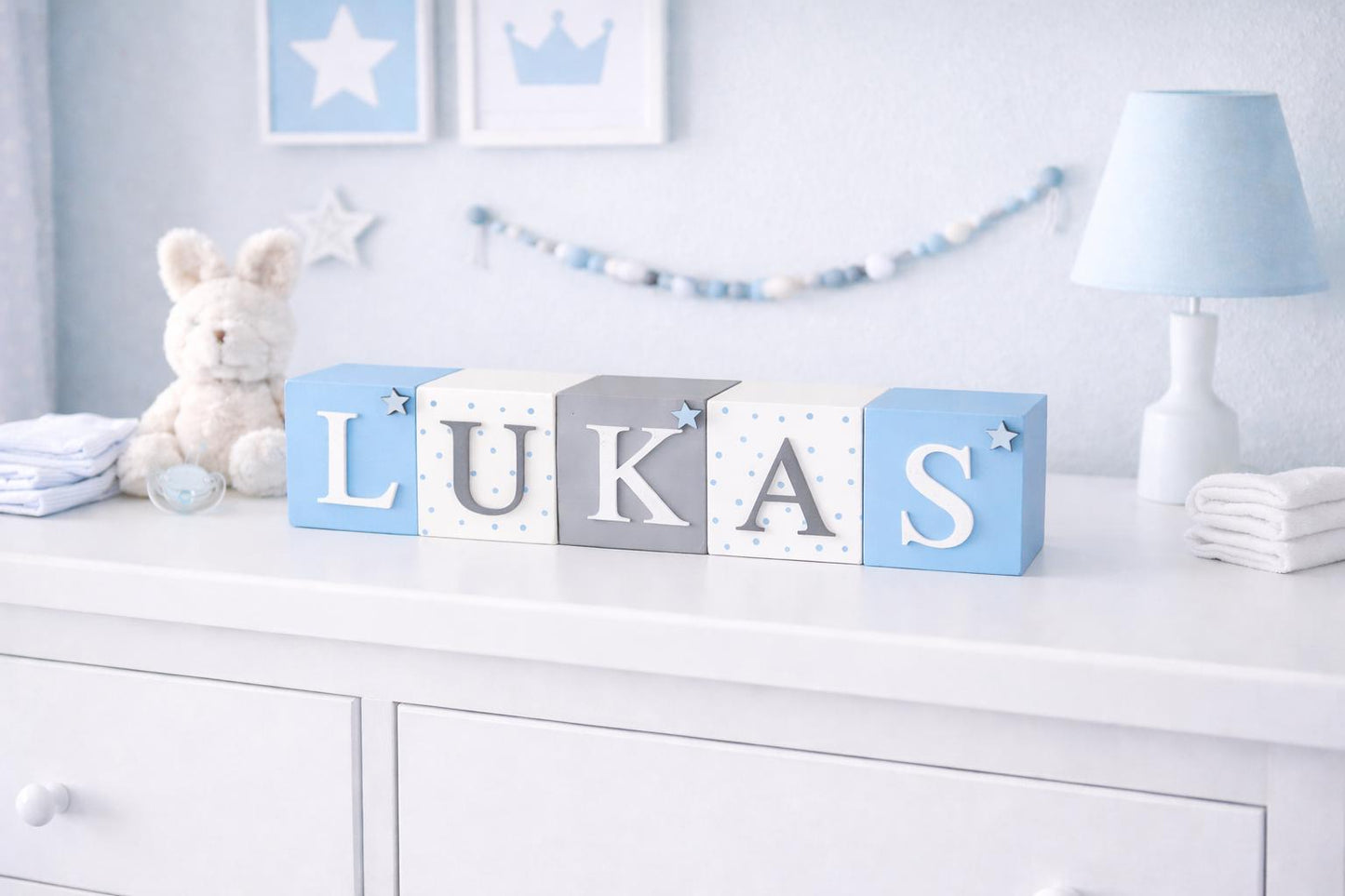 Name blocks - wooden baby name nursery and child's bedroom decor