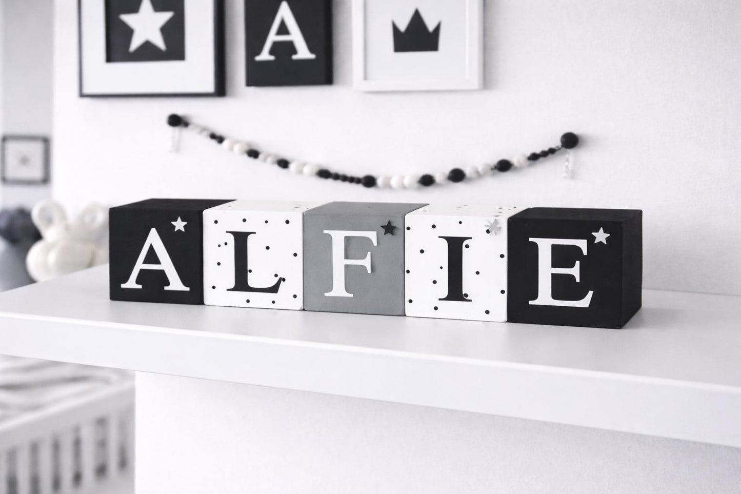 Name blocks - wooden baby name nursery and child's bedroom decor