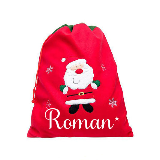 personalised Christmas sack and christmas stocking