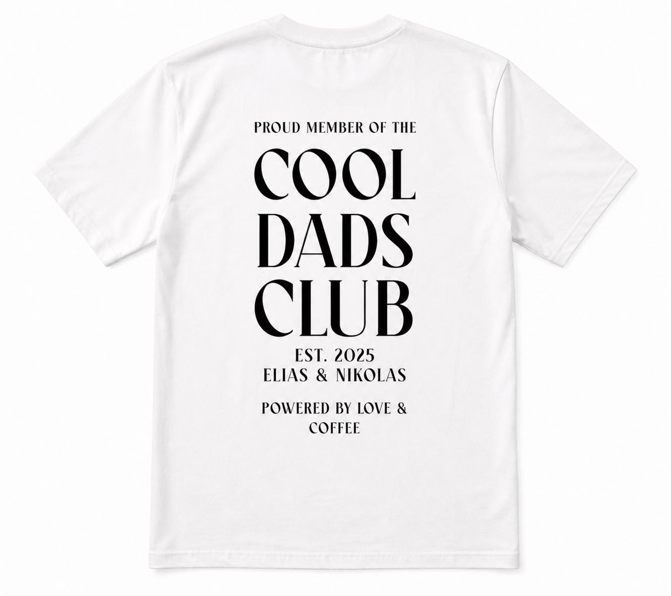 Cool Dads Club Papa T-Shirt Personalised with Names, First Father’s Day Gift, Custom Dad Shirt, New Dad Baby Announcement Tee