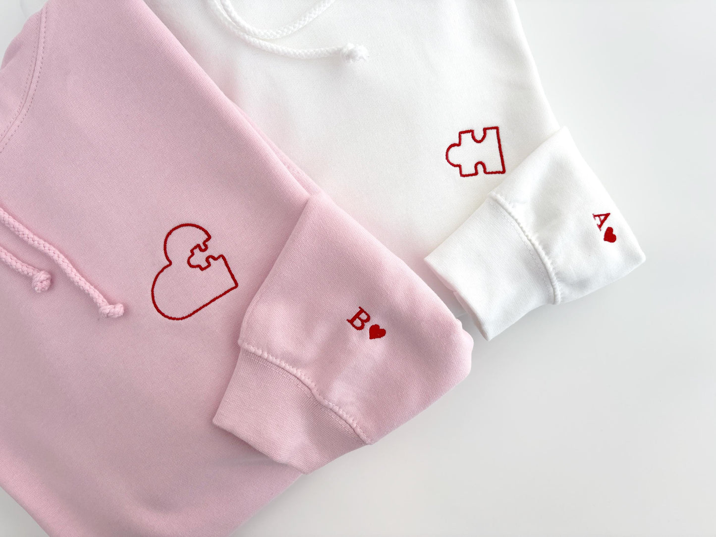 Personalized couples puzzle shirt, Custom initial heart Sweatshirt, matching couples Anniversary Outfit, Couple hoodie, Valentines Day Gift