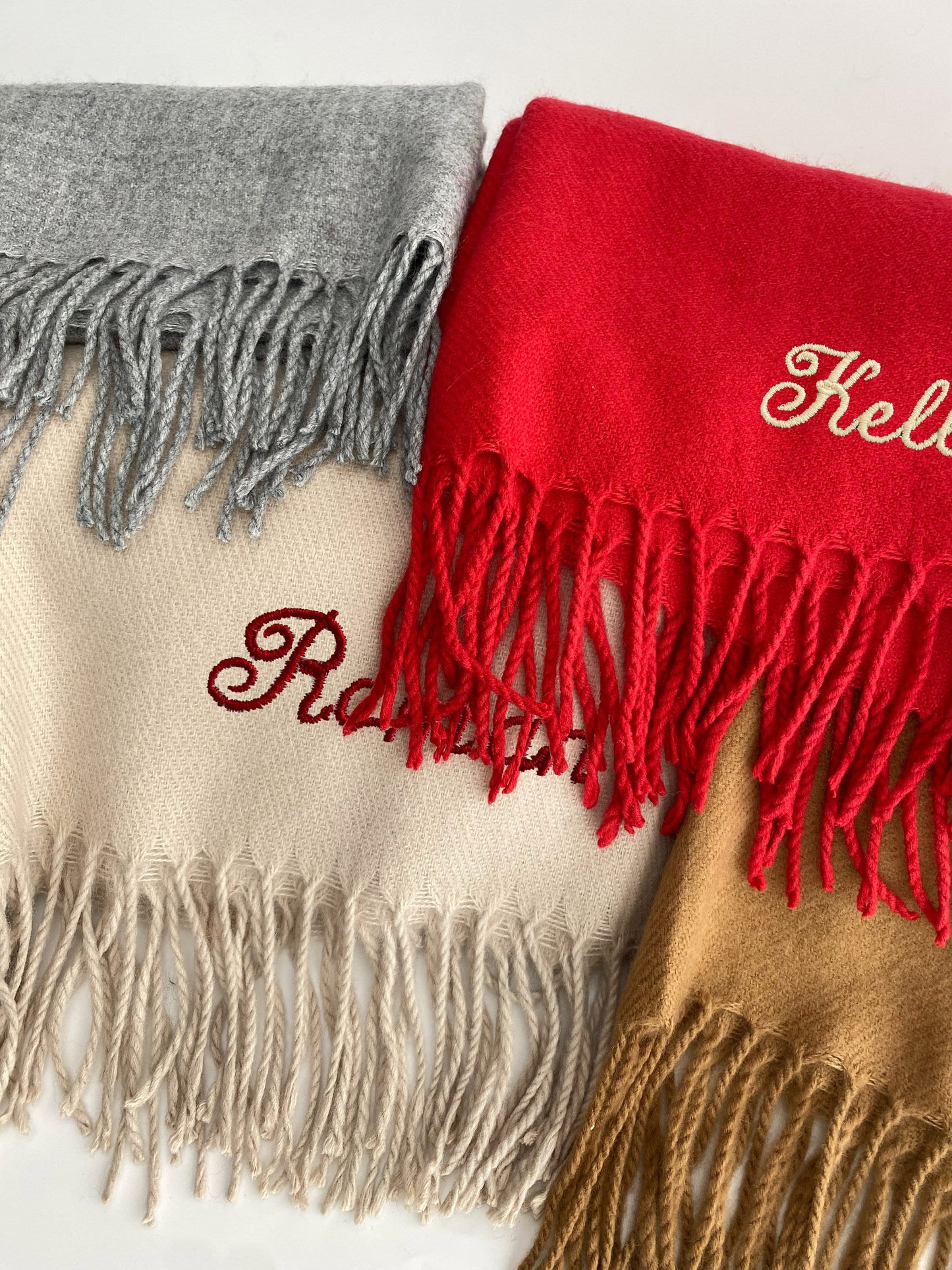 Company logo scarf embroidered custom design