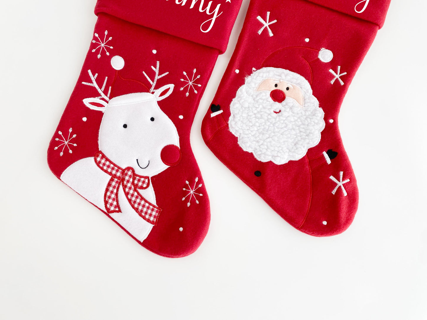 Personalized Plush Christmas Stocking: Santa, Reindeer, Snowman