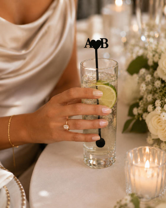 Custom Monogram Stir Sticks, Personalized Acrylic Cocktail Sticks, Bridal Shower Bar Decor