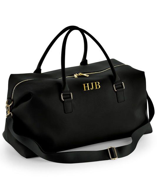 Personalized Leather Look Weekend Bag: Custom Holdall