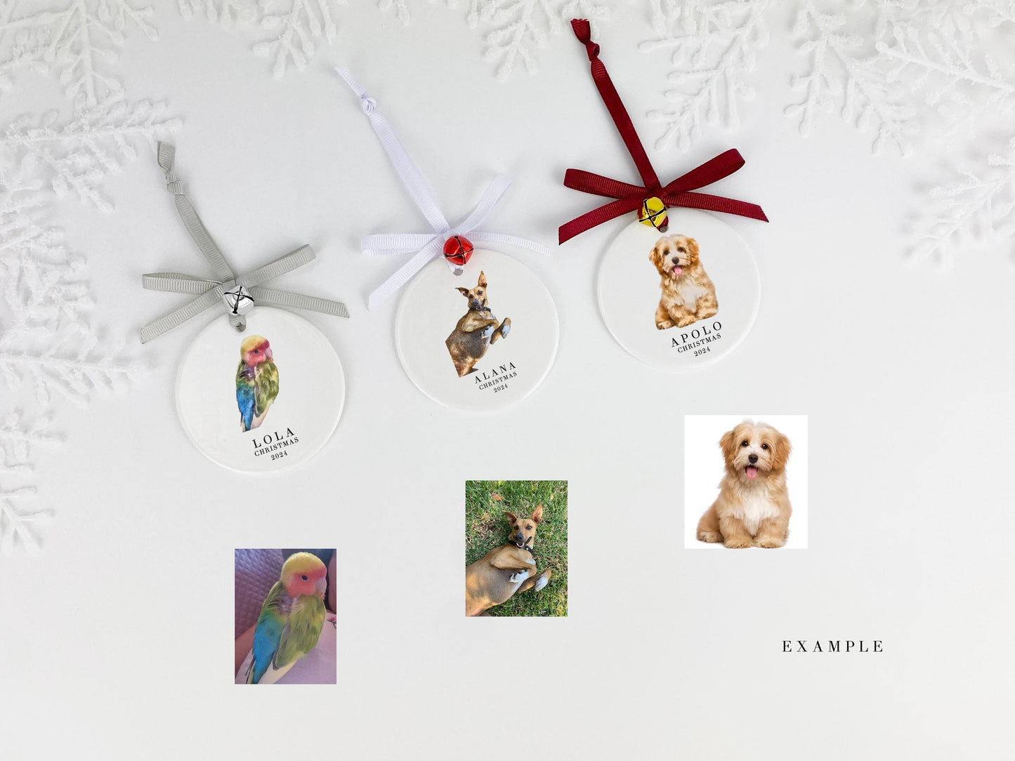 Custom Watercolor Pet Ornament: Personalized Dog Portrait Christmas Bauble
