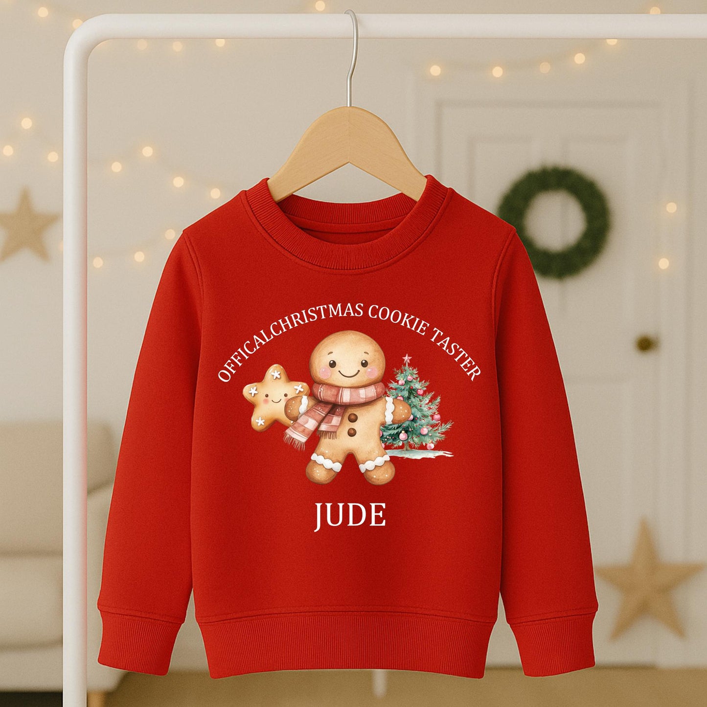 Personalized Christmas Cookie Taster Toddler Sweatshirt, Custom Name Holiday Shirt