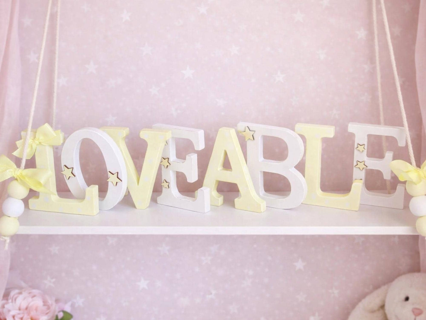 Painted Wooden Name Letters, Nursery Wall Decor