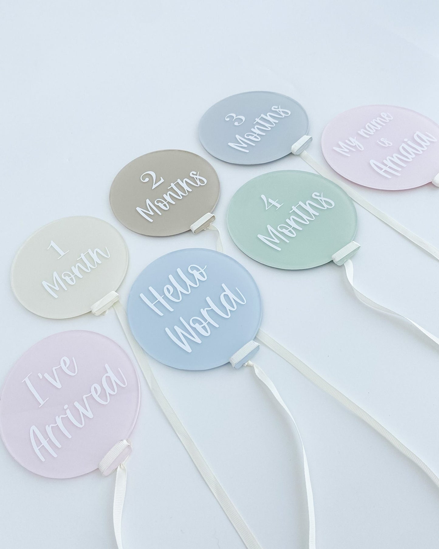 Acrylic Baby Milestone Markers, Hot Air Balloon Theme, New Baby Gift