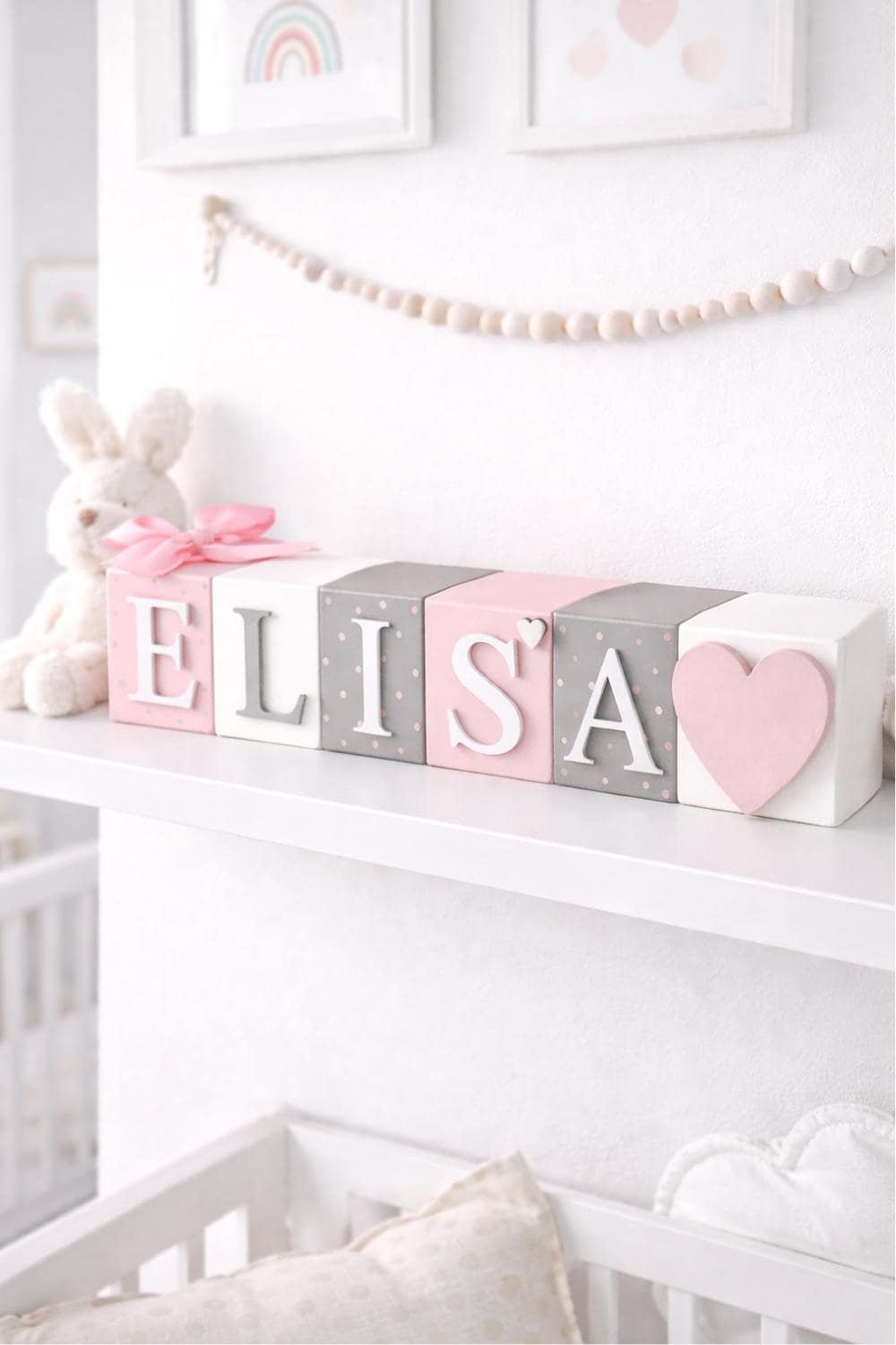 Name blocks - wooden baby name nursery and child's bedroom decor