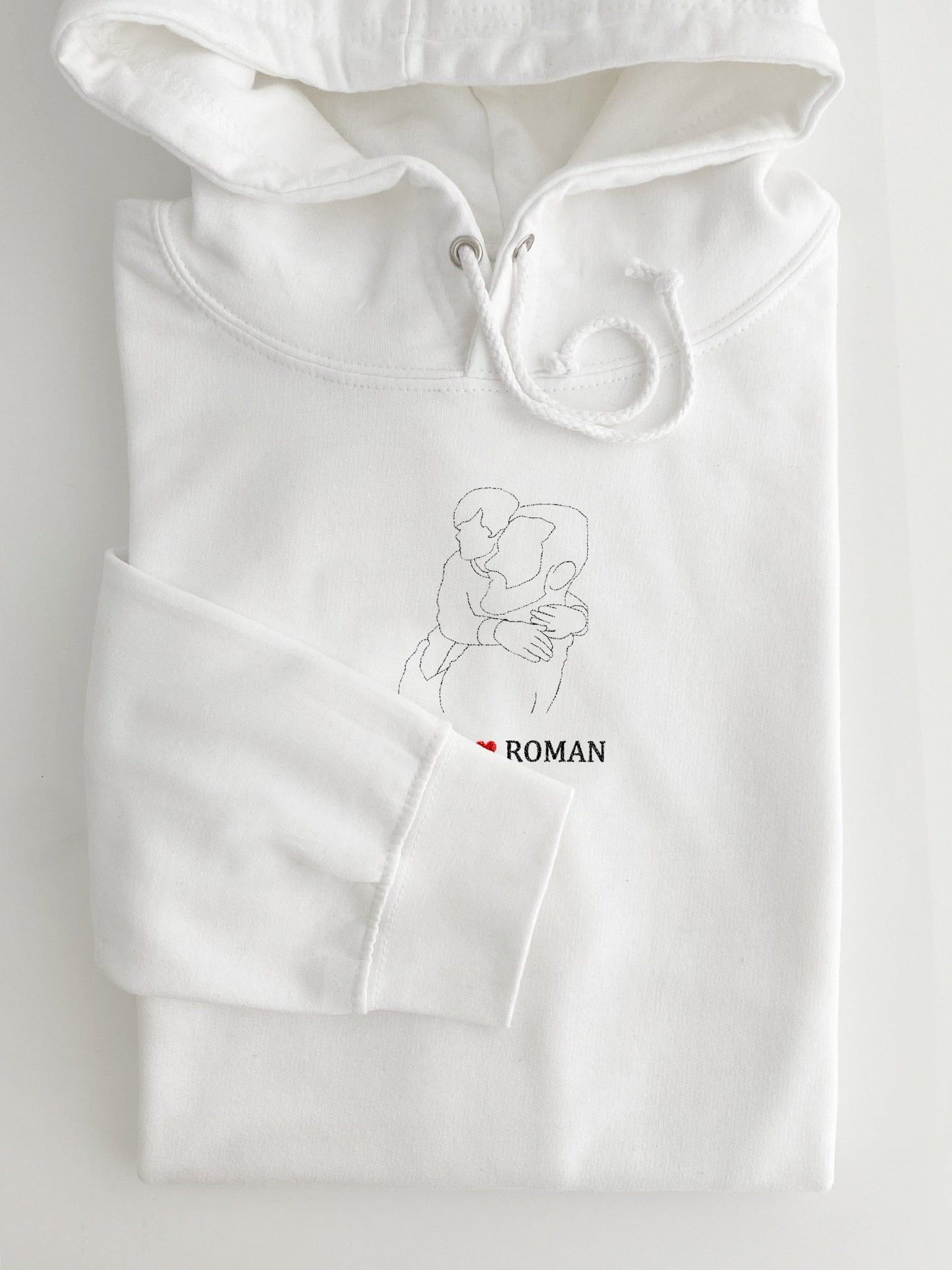 Embroidered Photo Outline Hoodie, Personalized Gift