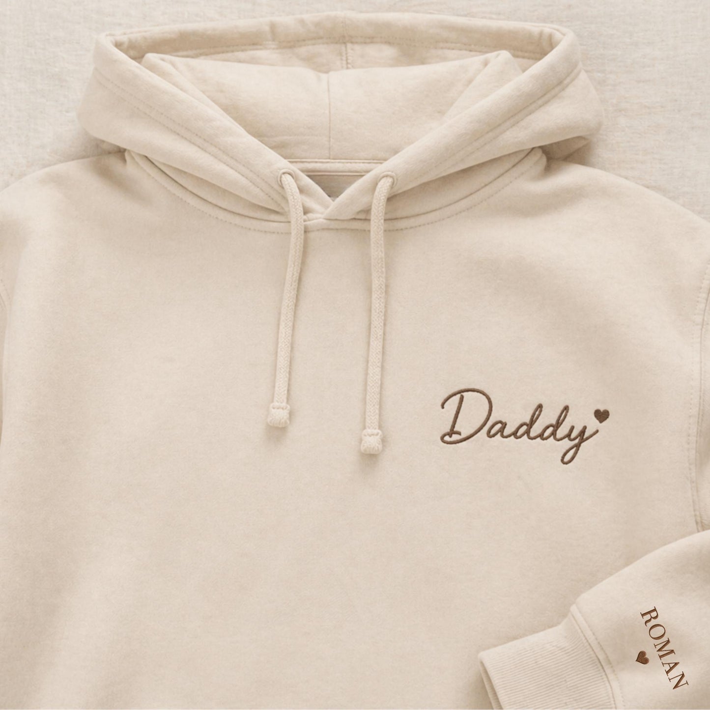 Embroidered Personalised Father Papa Sweatshirt, Father's Day Gift, New Dad Gift, Wear my heart on sleeve, Custom Kids Names on Sleeve