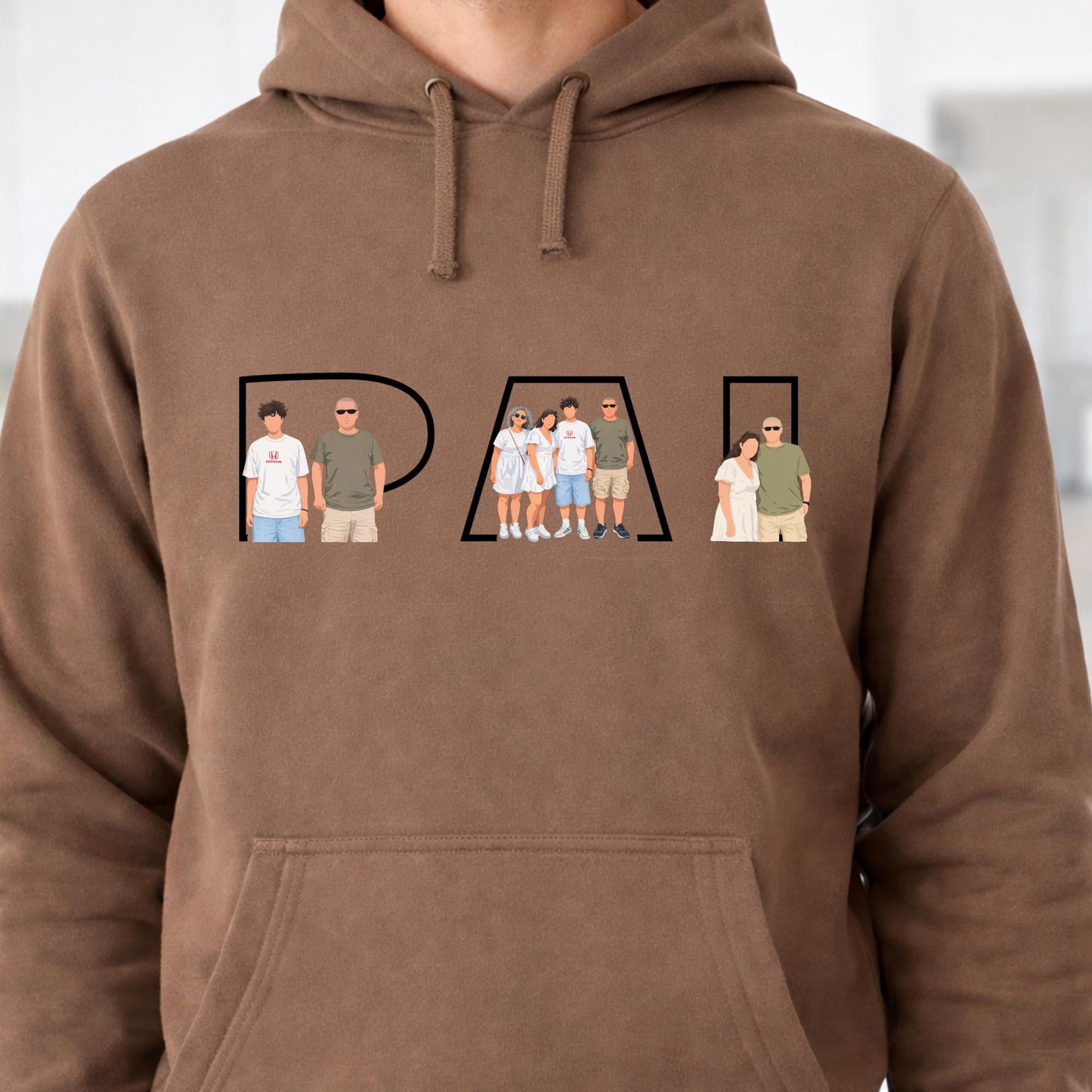 Custom Dad Portrait Sweatshirt, Personalized Father's Day Gift