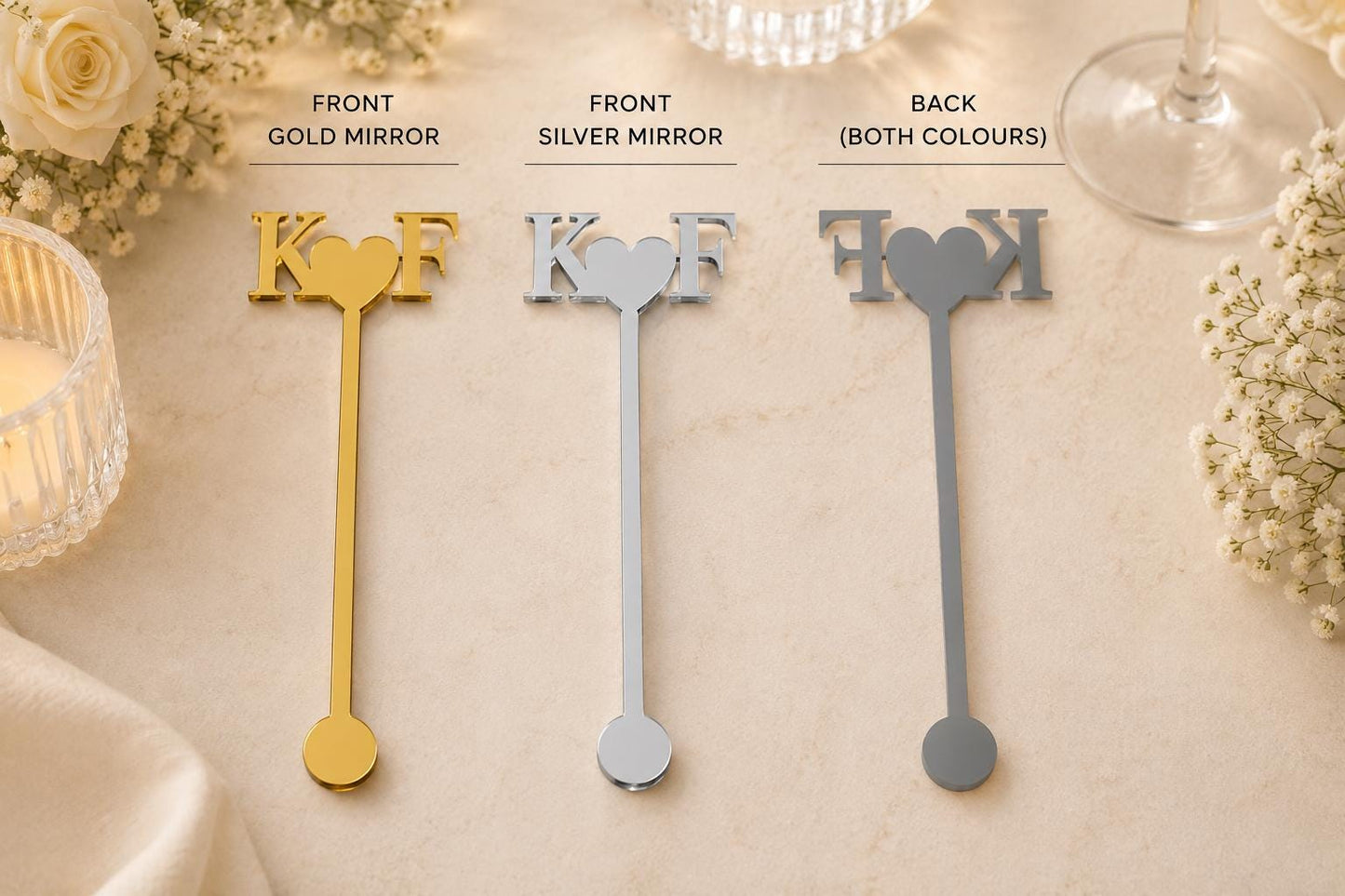 Custom Monogram Stir Sticks, Personalized Acrylic Cocktail Sticks, Bridal Shower Bar Decor