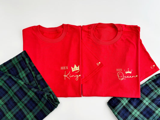 Valentines Matching Pyjamas: Mr & Mrs Cotton Flannel Set