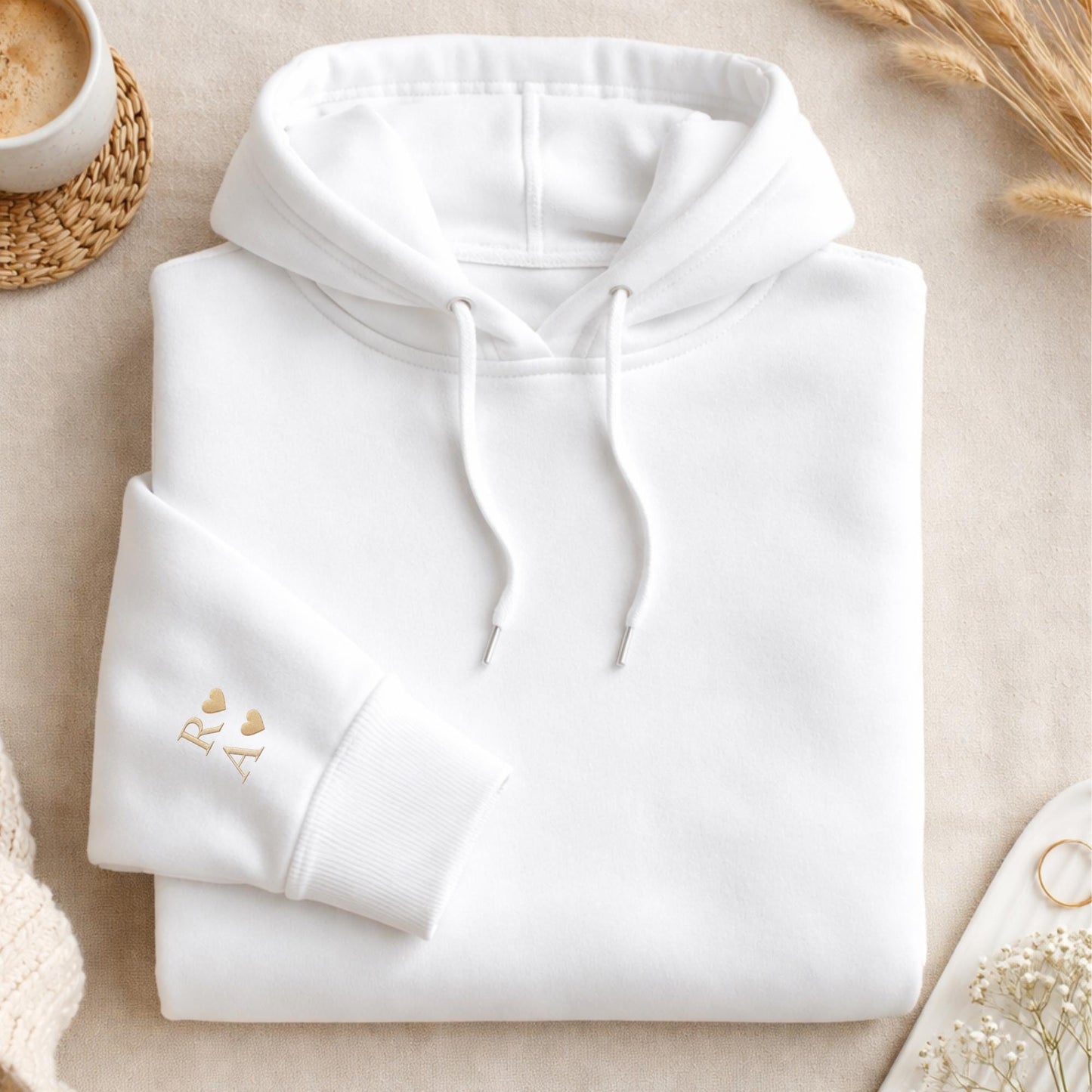Embroidered Dad Hoodie, Personalized Kids Initial Sleeve, Father's Day Gift