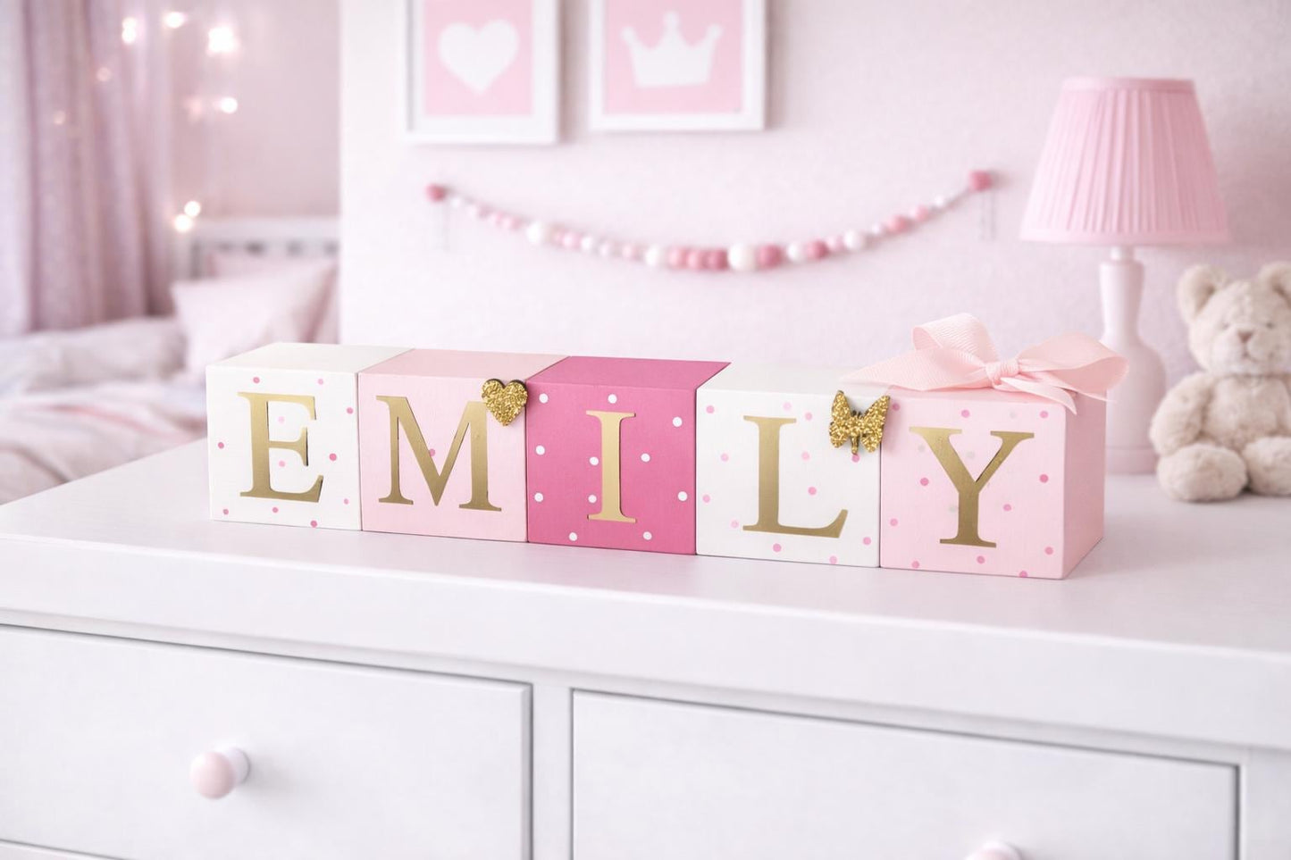 Name blocks - wooden baby name nursery and child's bedroom decor