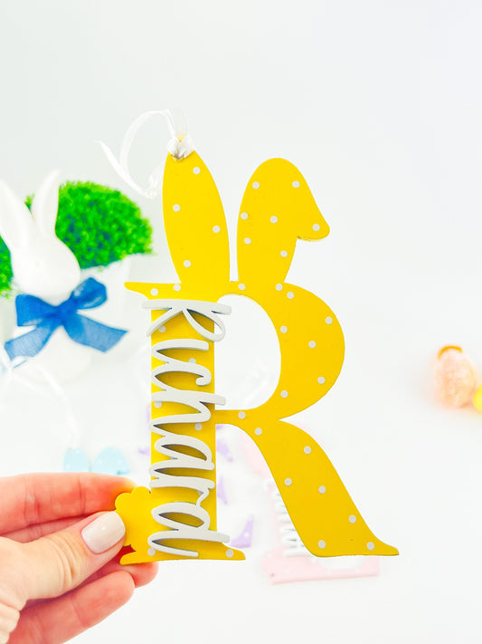 Personalized Easter Name Sign: Wooden Bunny Letter, Kids Decor